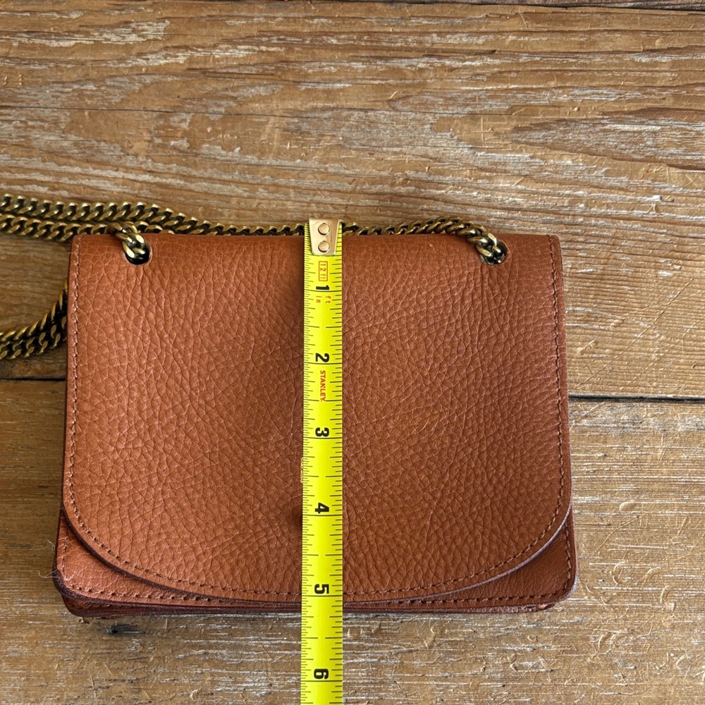 Madewell Tan Pebbled Leather Crossbody with Gold Chain - Picture 8 of 12